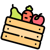Basket of fruit and vegetables